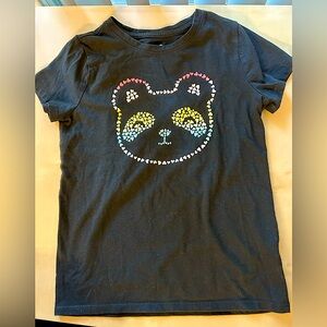 Excellent black cat design girl T-Shirt size 7/8